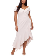 XSCAPE Women's Off The Shoulder Gown Pink Size 20W