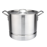 3 Piece Aluminum Stock Pot Set with Steamer - 24Qt, 32Qt, 40Qt