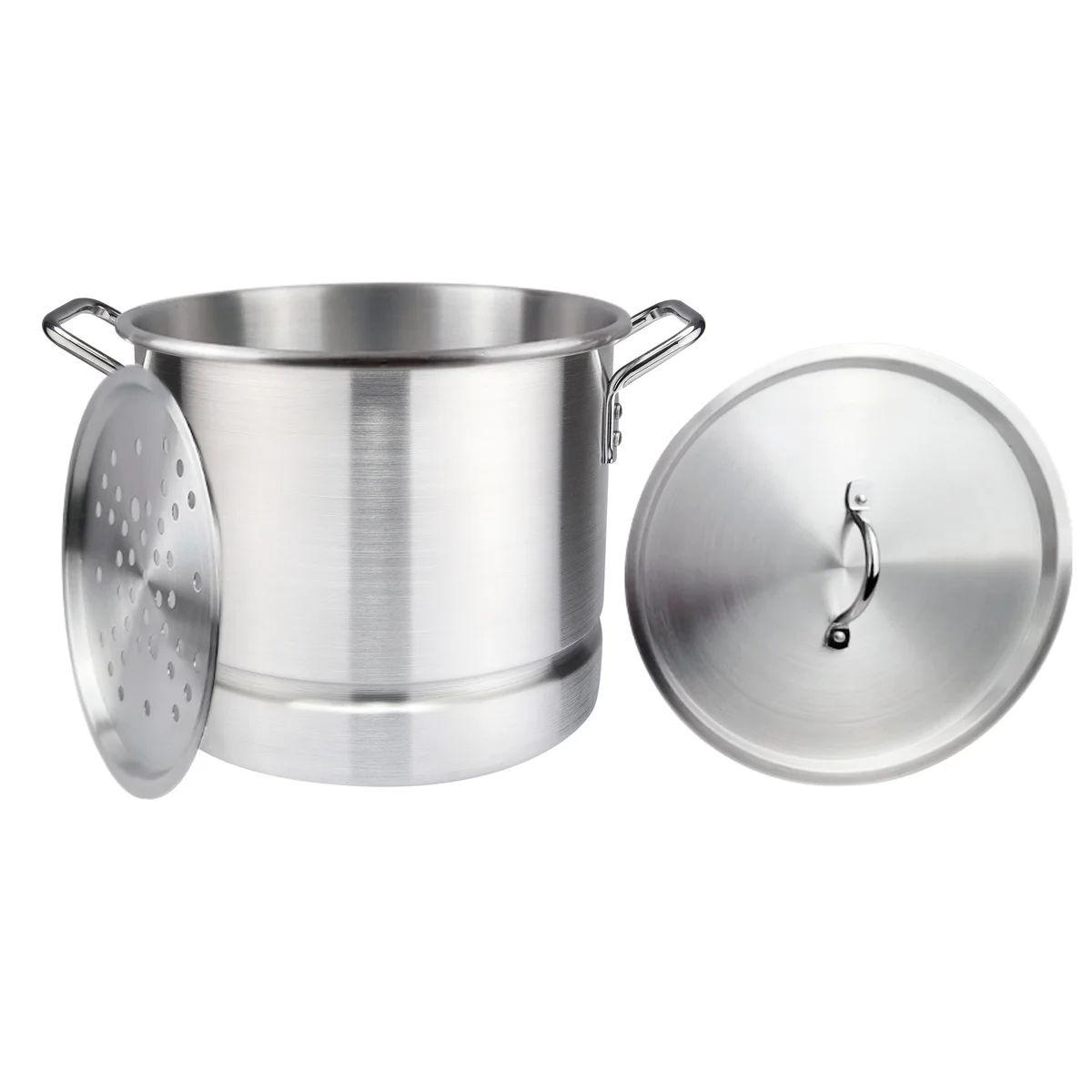 3 Piece Aluminum Stock Pot Set with Steamer - 24Qt, 32Qt, 40Qt