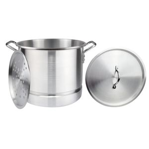 3 Piece Aluminum Stock Pot Set with Steamer - 24Qt, 32Qt, 40Qt