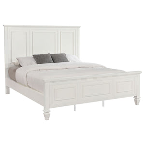 Sandy Beach 63-inch California King Panel Bed Cream White