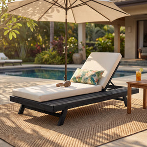 Lounge Chaise Set in Acacia Wood