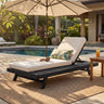 Lounge Chaise Set in Acacia Wood