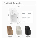 360 Degree Swivel Armless Dining Barrel Chair