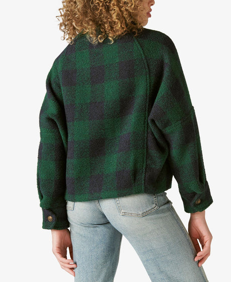 Lucky Brand Women's Plaid Jacket Green Size Large