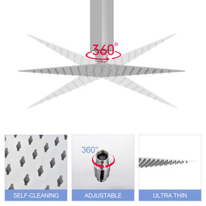 8" Square Rain Shower Head, Ceiling / Wall Mount Stainless Steel Bath Fixture