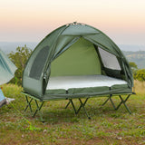 Outsunny 2-person camping cot tent with air mattress