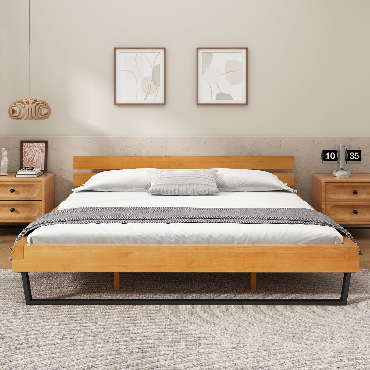 Pine Wood Bed Frame - King Size