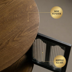 Round 3 Door Storage Coffee Table For Living Room