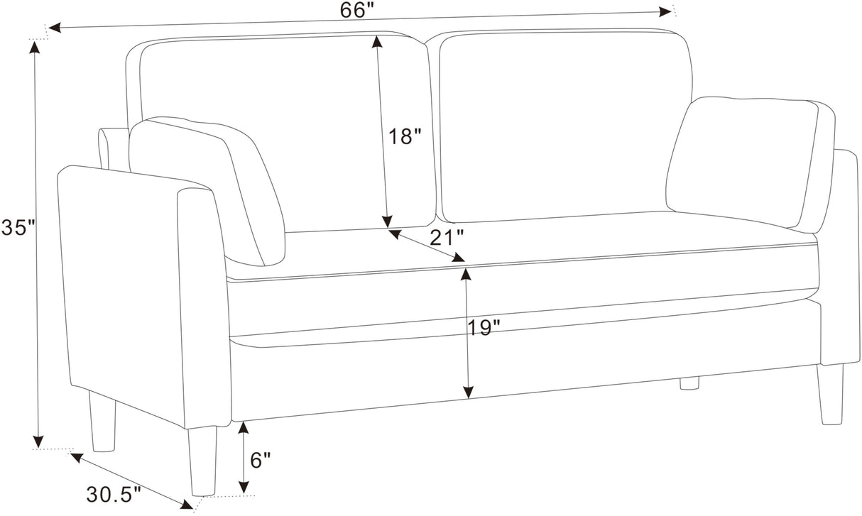 The Oliver Compact Elegance Upholstered Sofa