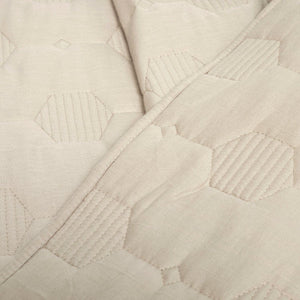 Hexagon Honeycomb Textured Cotton Quilt 3 Piece Set
