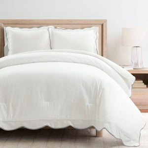 Coastal Chic Scalloped Edge 3 Piece Comforter Set