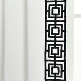 Luxury Modern Square Embroidery Border Window Curtain Panel