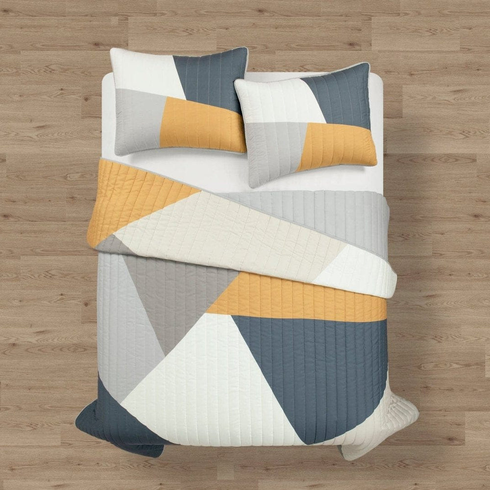 Modern Color Block Quilt 3 Piece Set
