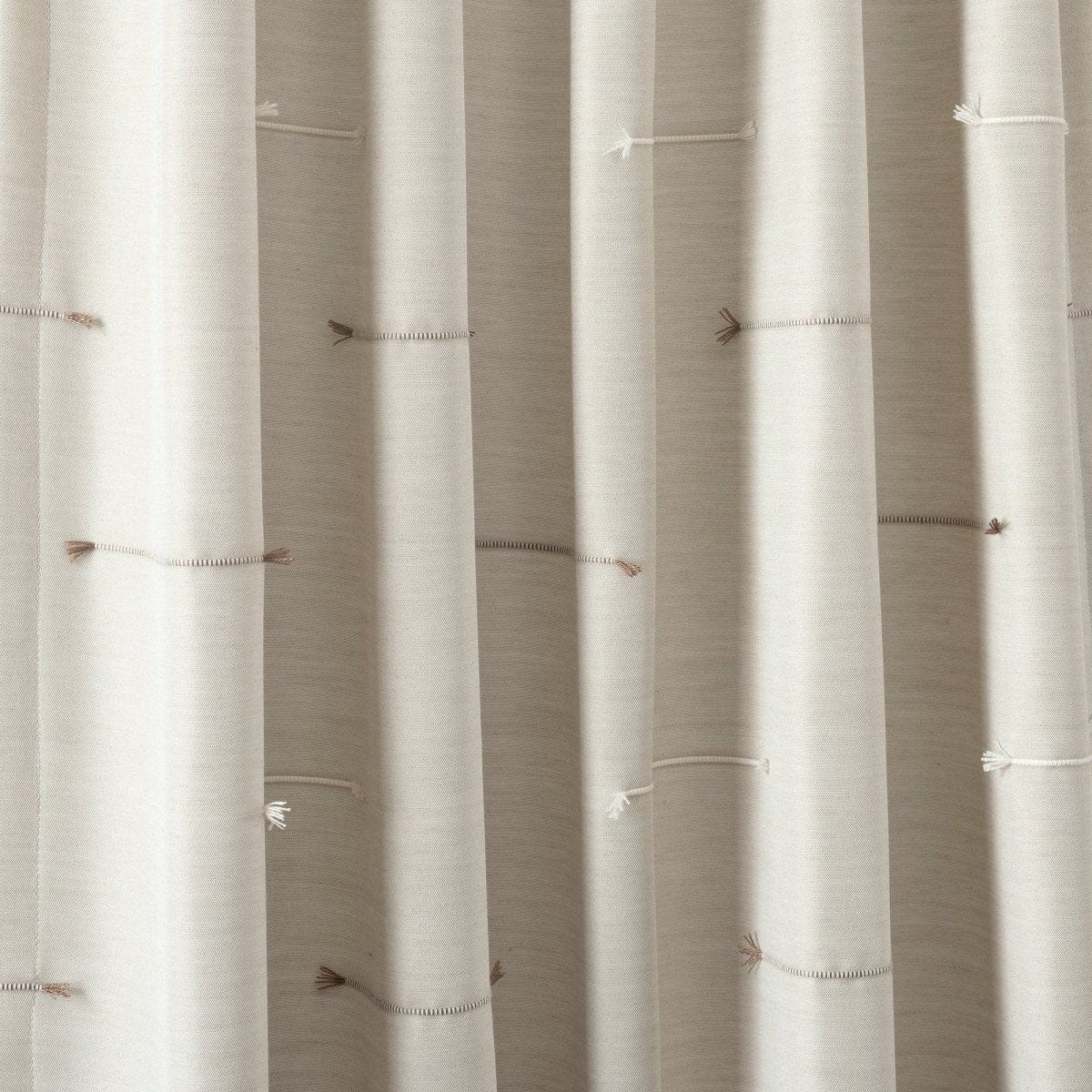 Boho Stripe Clip Jacquard Window Curtain Panel Set