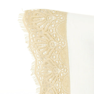 Scalloped Lace Cotton Duvet Cover 3 Piece Set