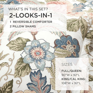 Sydney Floral Comforter 3 Piece Set