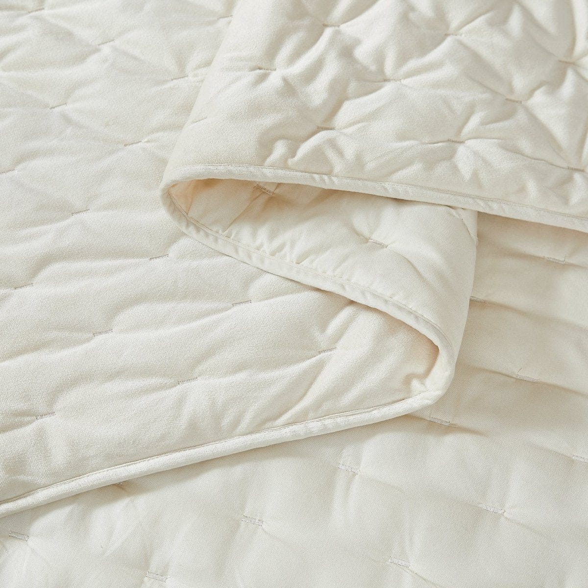 Haven Velvet Embroidered Stitch Cozy Super Soft Quilt 3 Piece Set