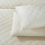 Haven Velvet Embroidered Stitch Cozy Super Soft Quilt 3 Piece Set