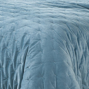 Haven Velvet Embroidered Stitch Cozy Super Soft Quilt 3 Piece Set