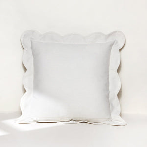 Coastal Chic Scalloped Edge Throw Pillow Cover