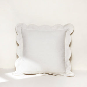 Coastal Chic Scalloped Edge Throw Pillow Cover