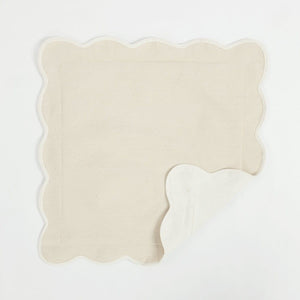 Coastal Chic Scalloped Edge Throw Pillow Cover