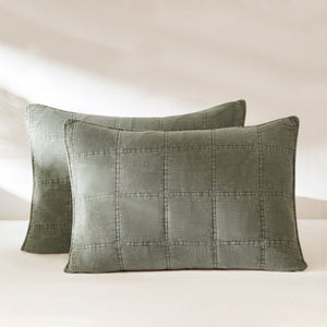 Logan Stone Washed Cotton Quilt 3 Piece Set