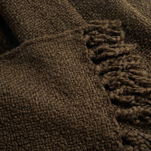 Tulum Boucle Textured Woven Fringed Throw Blanket