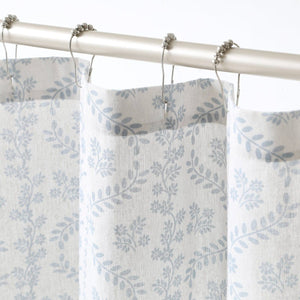 Doreen Delicate Floral Linen Textured Shower Curtain