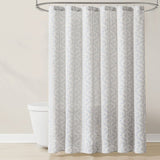 Doreen Delicate Floral Linen Textured Shower Curtain