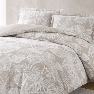 Bali Tropical Leaves Gauze Jacquard Duvet Cover Set