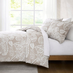 Bali Tropical Leaves Gauze Jacquard Duvet Cover Set