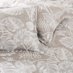 Bali Tropical Leaves Gauze Jacquard Duvet Cover Set