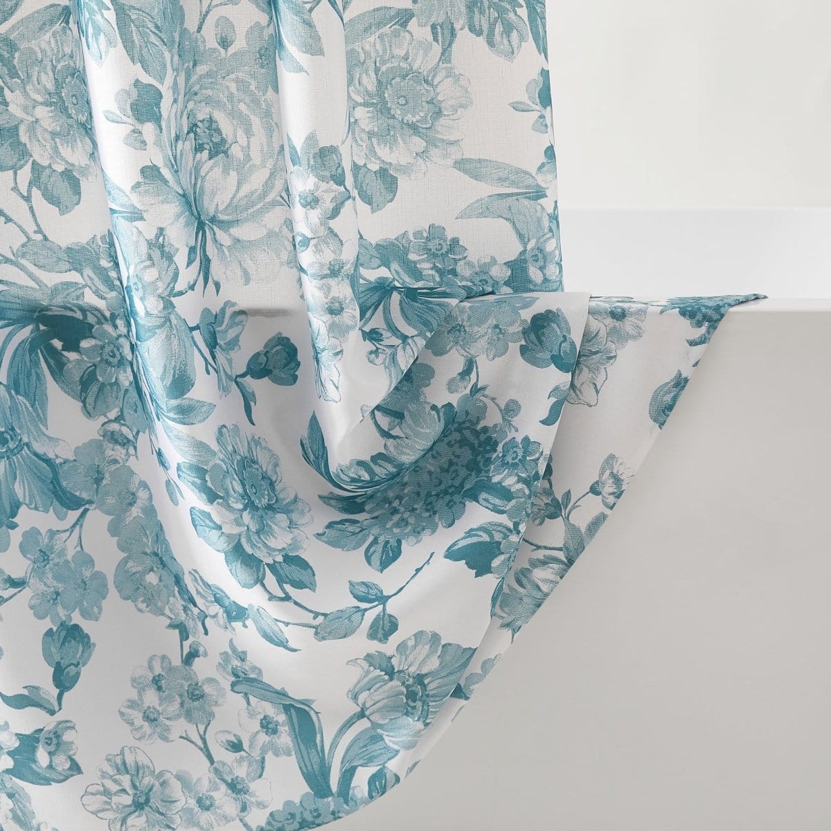 Bird And Hydrangea Toile Shower Curtain
