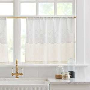 Brigitte Embroidery Eyelet Scalloped Edge Kitchen Tiers