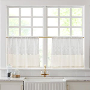 Brigitte Embroidery Eyelet Scalloped Edge Kitchen Tiers