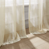 Calia Textured Stripe Sheer Window Curtain Panels