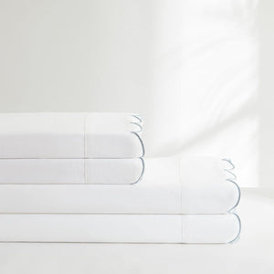 Coastal Chic Scalloped Edge Cotton Sheet Set