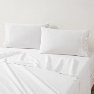 Coastal Chic Scalloped Edge Cotton Sheet Set