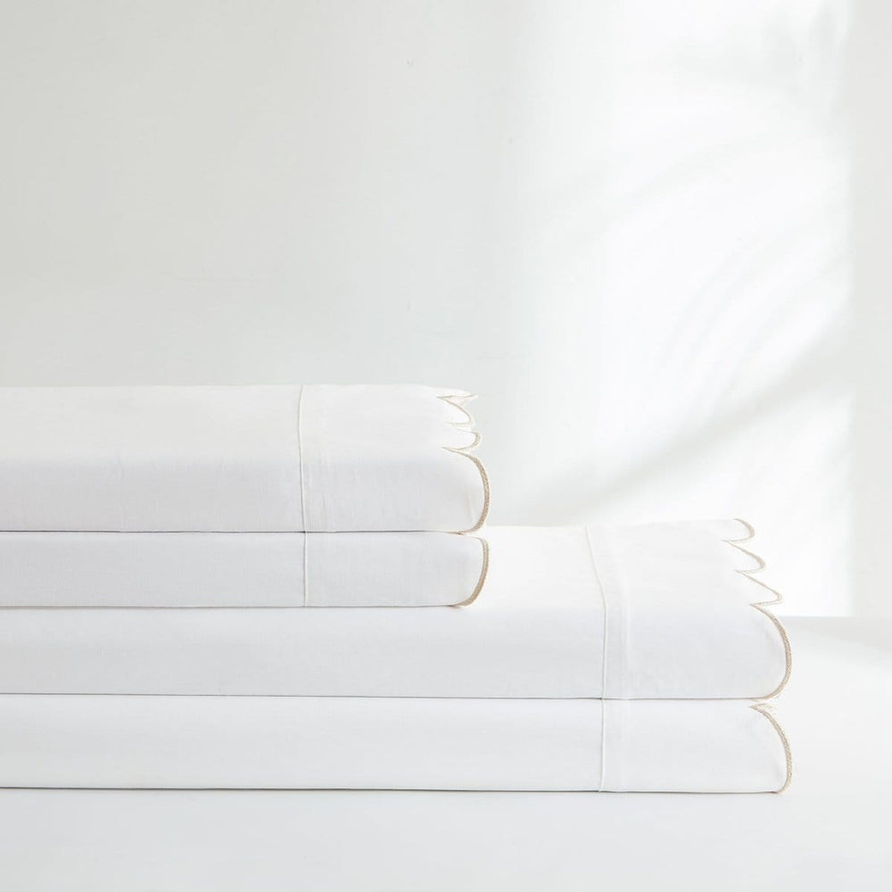 Coastal Chic Scalloped Edge Cotton Sheet Set