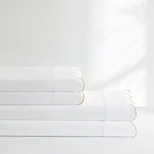 Coastal Chic Scalloped Edge Cotton Sheet Set