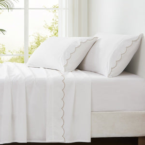 Coastal Chic Scalloped Edge Cotton Sheet Set