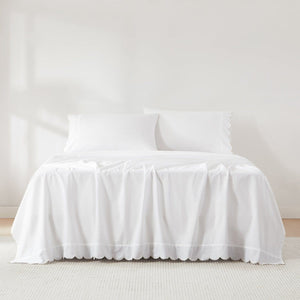 Coastal Chic Scalloped Edge Cotton Sheet Set