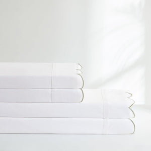Coastal Chic Scalloped Edge Cotton Sheet Set