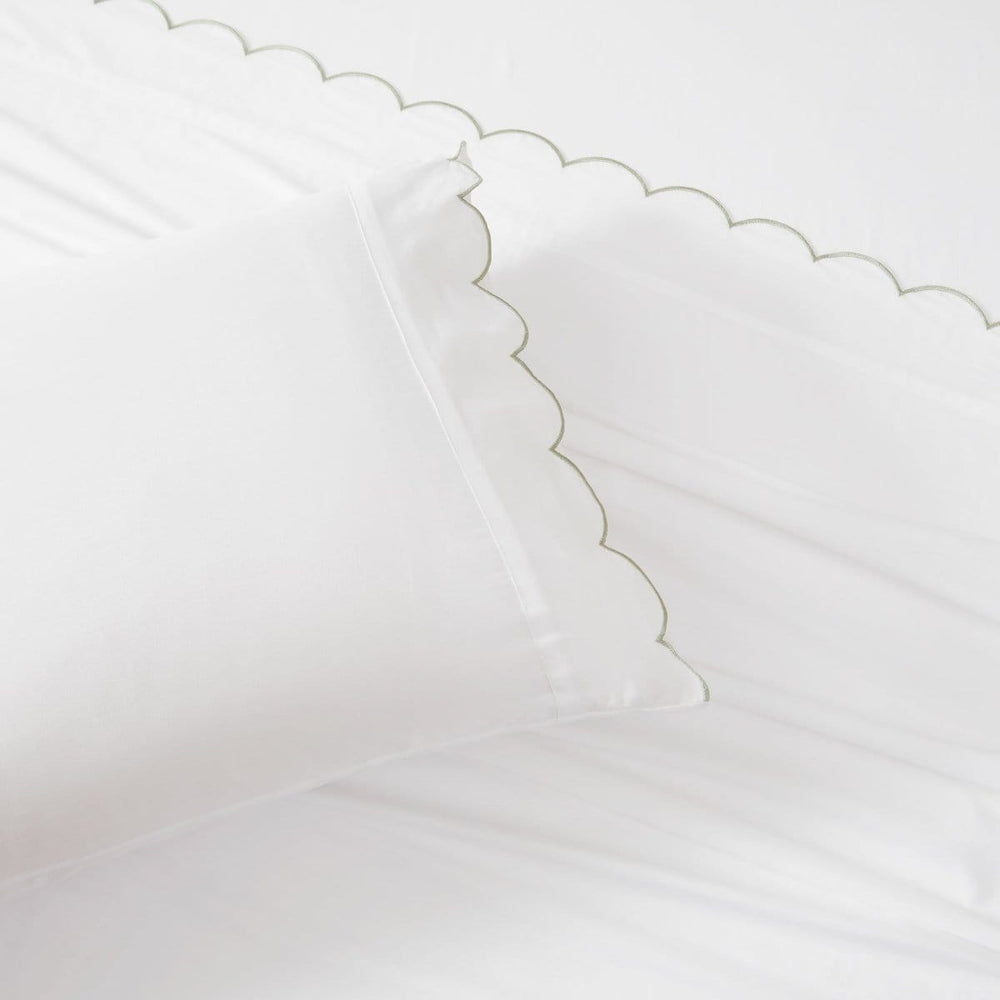 Coastal Chic Scalloped Edge Cotton Sheet Set