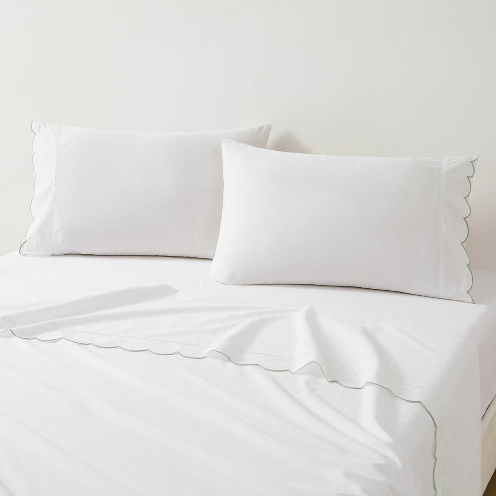 Coastal Chic Scalloped Edge Cotton Sheet Set