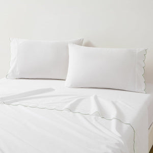 Coastal Chic Scalloped Edge Cotton Sheet Set