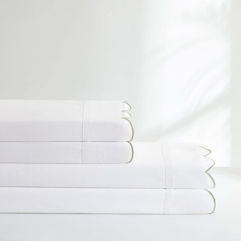 Coastal Chic Scalloped Edge Cotton Sheet Set
