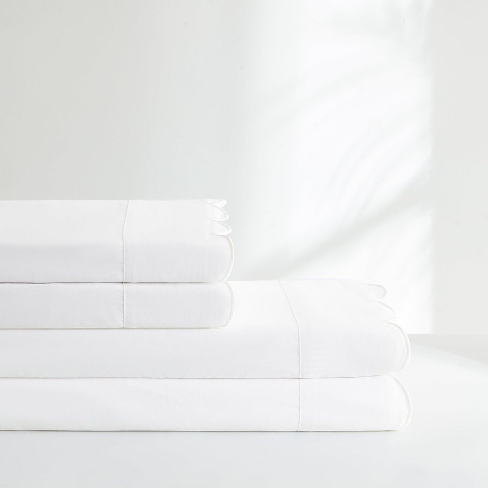 Coastal Chic Scalloped Edge Cotton Sheet Set